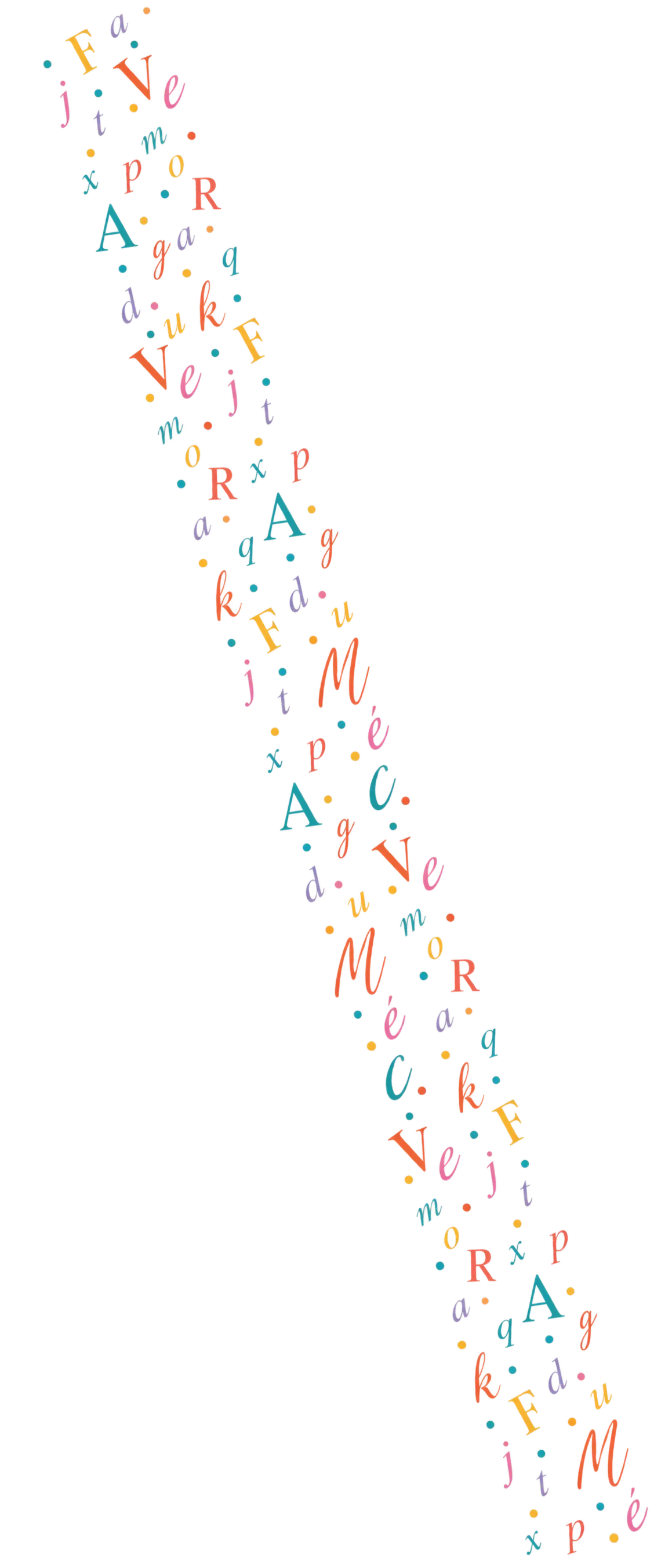 bandeau de lettres multicolores