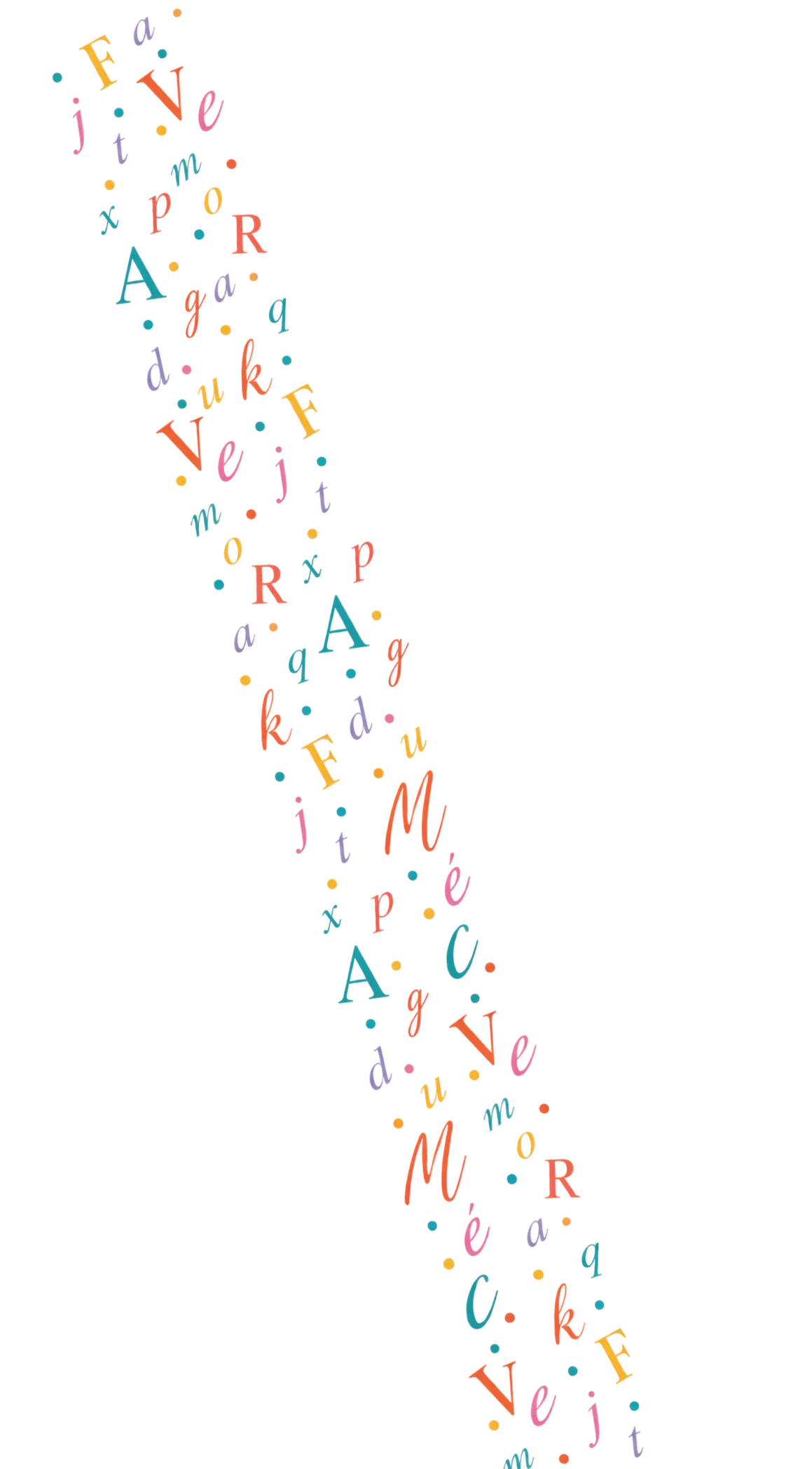 bandeau de lettres multicolores
